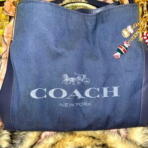 AUTHENTIC DENIM & LEATHER COACH BAG